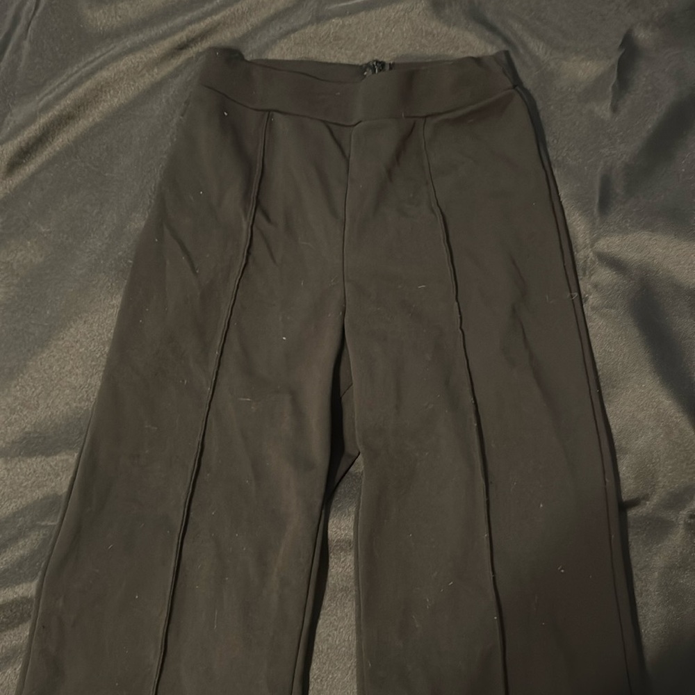 Black, wide leg pants.